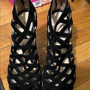 Prada Elegant Black Strappy Women's Shoes Size 38